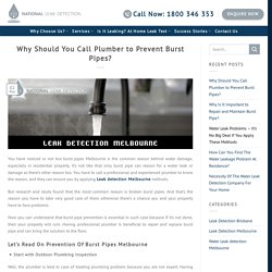 Why Should You Call Plumber to Prevent Burst Pipes?