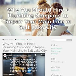 Why You Should Hire a Plumbing Company to Repair Your Main Line in Salt Lake City