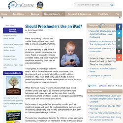 Should Preschoolers Use an iPad?