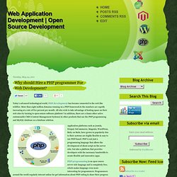 Why should Hire a PHP programmer For Web Development?