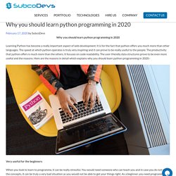 Why you should learn python programming in 2020