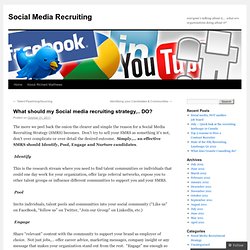 What should my Social media recruiting strategy,.. DO?