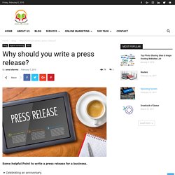 Why should you write a press release? - SSEDUCATIONLAB