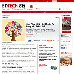 How Should Social Media Be Taught in Schools?