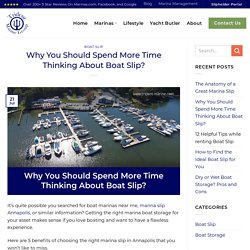 Why You Should Spend More Time Thinking About Boat Slip?