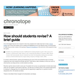 How should students revise? A brief guide