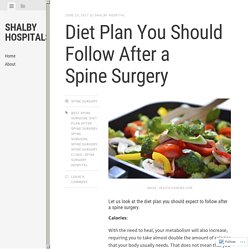 Diet Plan You Should Follow After a Spine Surgery