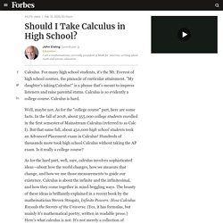 Should I Take Calculus in High School?