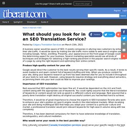 What should you look for in an SEO Translation Service?