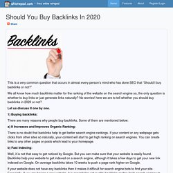 Should You Buy Backlinks In 2020