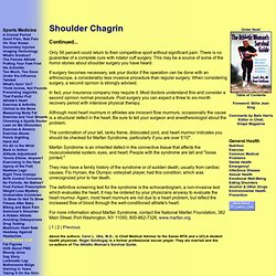 Shoulder Chagrin - A torn rotator cuff can prevent you from doing your job.