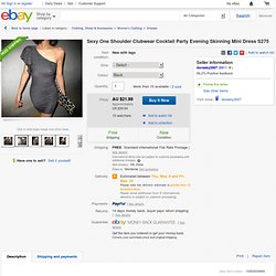 Sexy One Shoulder Clubwear Cocktail Party Evening Skinning Mini Dress S275