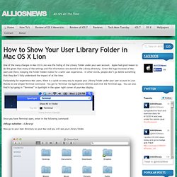 How to Show Your User Library Folder in Mac OS X Lion