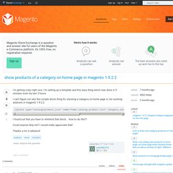 show products of a category on home page in magento 1.9.2.2
