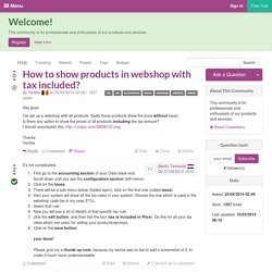 How to show products in webshop with tax included?