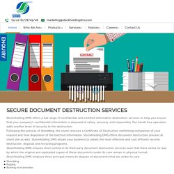 Paper shredding services – Stockholding DMS