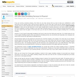 Get Safe Data Shredding Services In Phoenix!