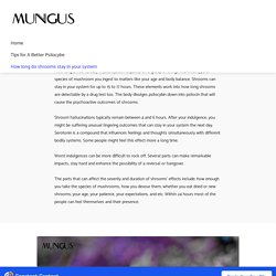 How long do shrooms stay in your system - Mungus Mushrooms