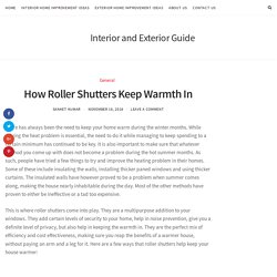 How Roller Shutters Keep Warmth In