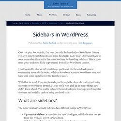 Sidebars in WordPress