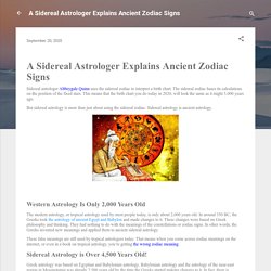 A Sidereal Astrologer Explains Ancient Zodiac Signs