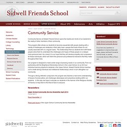 Friends School: Upper School » Community Service
