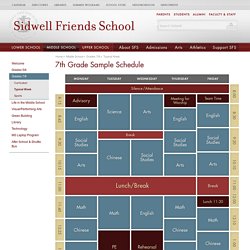 Friends School: Middle School » Grades 7/8 » Typical Week
