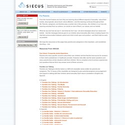 SIECUS - For Parents
