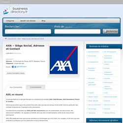 AXA – Siège Social, Adresse et Contact