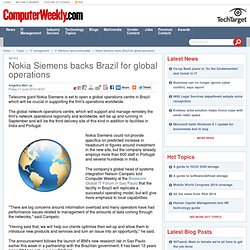 Nokia Siemens backs Brazil for global operations - 11/06/2010 -