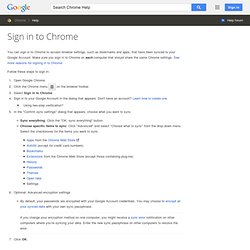 Sign in to Chrome - Google Chrome Help