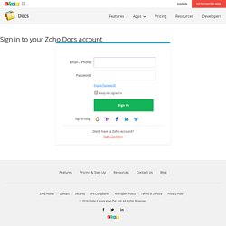 Sign in to your Zoho Docs Account