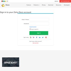 Sign in to your Zoho Docs Account