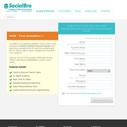 Sign up for SocialBro Free