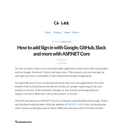 How to add Sign in with Google, GitHub, Slack and more with ASP.NET Core