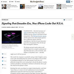 Signaling Post-Snowden Era, New iPhone Locks Out N.S.A.
