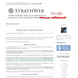 SignalR, Filters and ServiceStack - StrathWeb
