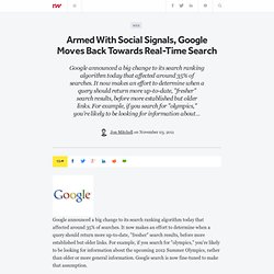 Armed With Social Signals, Google Moves Back Towards Real-Time Search