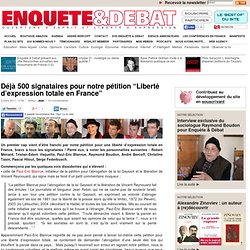 Déjà 500 signataires pour notre pétition “Liberté d’expression totale en France”