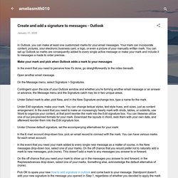 Create and add a signature to messages - Outlook