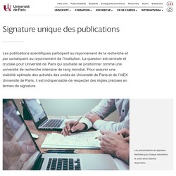 Signature unique des publications