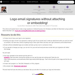 Logo email signatures without attaching or embedding!