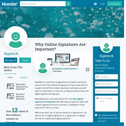 Why Online Signatures Are Important?
