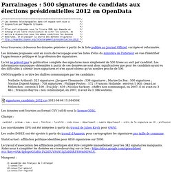 Regards Citoyens - 500 signatures de candidats aux élections présidentielles 2012 en OpenData