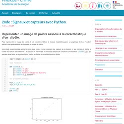 2nde : Signaux et capteurs avec Python.