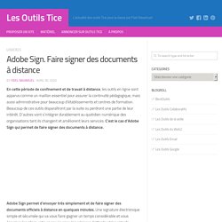 Adobe Sign. Faire signer des documents à distance