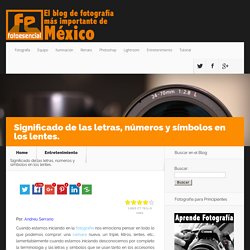 Significado de las letras, números y símbolos en los lentes.