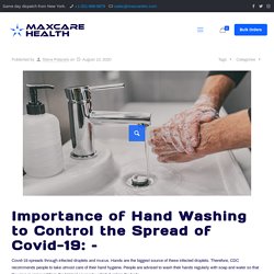 Significance of Hand Hygiene to Control Coronavirus