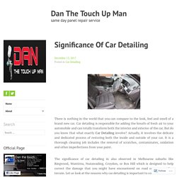 Significance Of Car Detailing – Dan The Touch Up Man