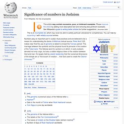 Significance of numbers in Judaism
